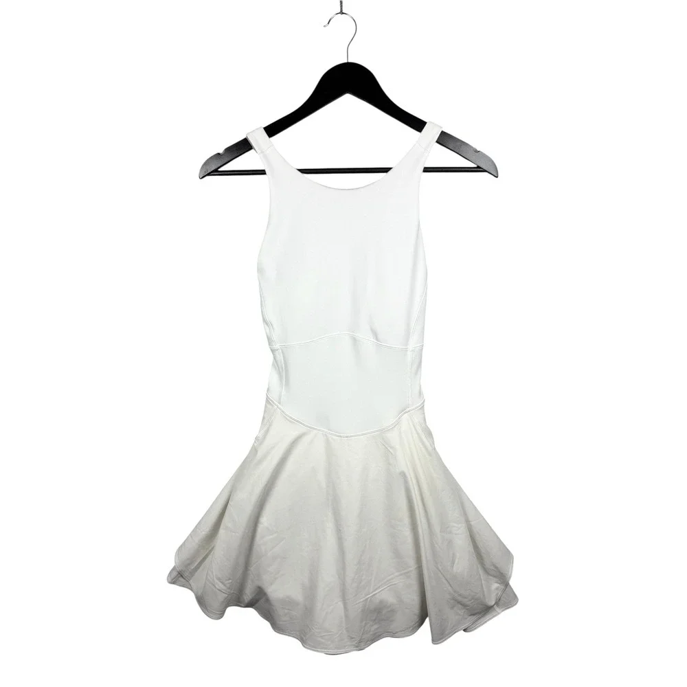 NWT Lululemon Court Crush White Tennis Dress with Built-In Shorts Sz 6 Racerback